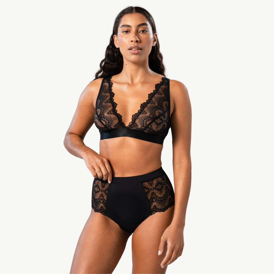 „Understatement“ – Spitzen-Slip im Vintage-Stil mit hoher Taille