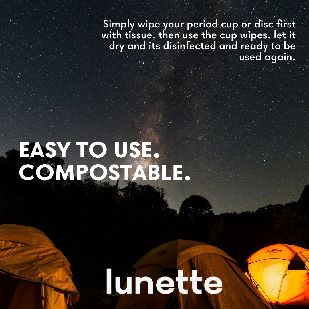 Lunette Cup Wipes 20 pack