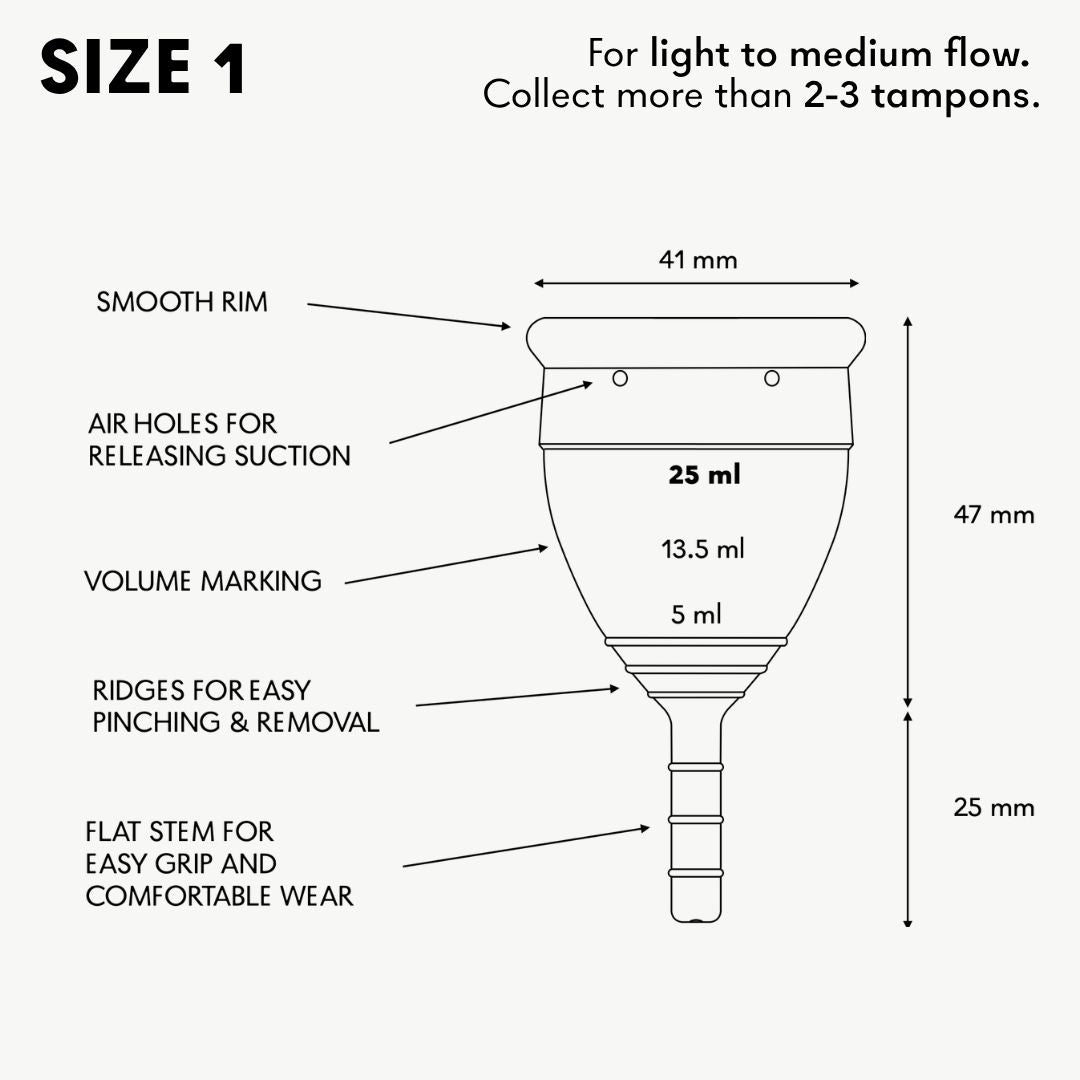 Lunette Period Cup Pink Size 1 & 2